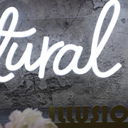 Natural Beauty White Neon Sign