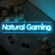 Natural Gaming Blue Neon Sign