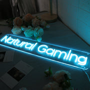 Natural Gaming Blue Neon Sign