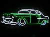 Neon Car Signs White And Green Neon Light