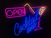 Neon Cocktail Sign Bar Open Sign