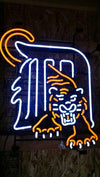 Neon Light Shaped Neon Tiger Pattern Wall Decor