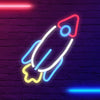 Neon Rocket Signs Wall Decor For Gaming Bedroom Boys Birthday Gift