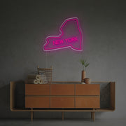 New York Map Outline LED Neon Sign