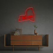 New York Map Outline LED Neon Sign