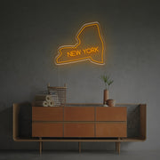 New York Map Outline LED Neon Sign