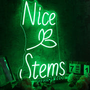 Nice Stems Green Custom Neon Sign