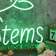 Nice Stems Green Custom Neon Sign