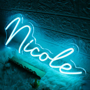 Nicole Blue Neon Sign