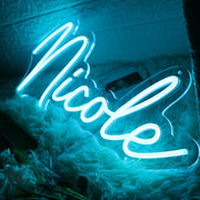 Nicole Blue Neon Sign