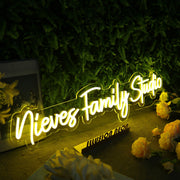 Niever Family Studio Yellow Neon Sign