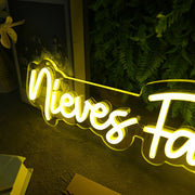 Niever Family Studio Yellow Neon Sign