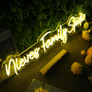 Niever Family Studio Yellow Neon Sign