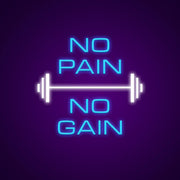 No Pain No Gain Barbell Neon Sign For Gym And Fitness Room