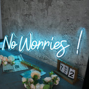 No Worries Blue Custom Neon Sign