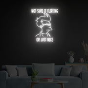 Not Sure If Flirting Or Just Nice Neon SignNeon Light Signs Custom For Home Bar Party Decoration