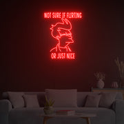 Not Sure If Flirting Or Just Nice Neon SignNeon Light Signs Custom For Home Bar Party Decoration