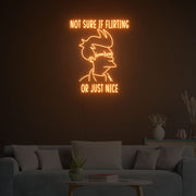 Not Sure If Flirting Or Just Nice Neon SignNeon Light Signs Custom For Home Bar Party Decoration