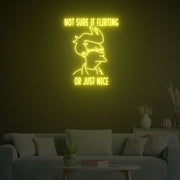 Not Sure If Flirting Or Just Nice Neon SignNeon Light Signs Custom For Home Bar Party Decoration