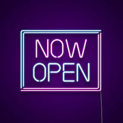 Now Open Square Neon Sign