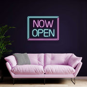 Now Open Square Neon Sign