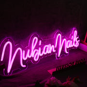 Nubian Nails Pink Neon Sign