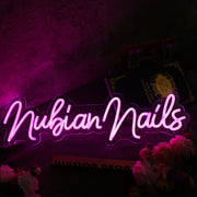 Nubian Nails Pink Neon Sign