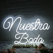 Nuestra Boda White Neon Sign