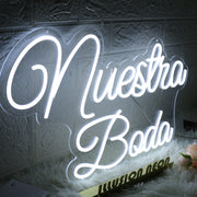 Nuestra Boda White Neon Sign