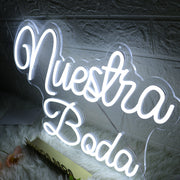 Nuestra Boda White Neon Sign