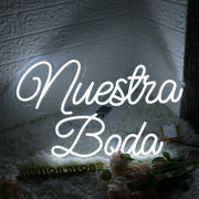 Nuestra Boda White Neon Sign