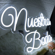 Nuestra Boda White Neon Sign