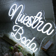 Nuestra Boda White Neon Sign