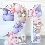 Steel Marquee Letter Number 21 Balloon Pink Purple High-End Custom Zinc Metal Marquee Light Marquee Sign