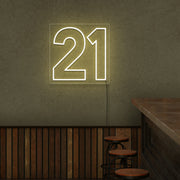 Number 21 Neon Sign