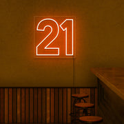 Number 21 Neon Sign