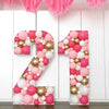 Steel Marquee Letter Number 21 Pink Gold White Balloon High-End Custom Zinc Metal Marquee Light Marquee Sign