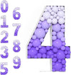 Steel Marquee Letter Number 4 Four Purple Balloon High-End Custom Zinc Metal Marquee Light Marquee Sign