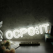 OCPOIT White Neon Sign