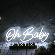 Oh Baby White Neon Sign