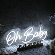 Oh Baby White Neon Sign