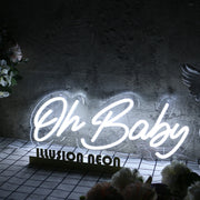 Oh Baby White Neon Sign