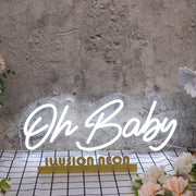 Oh Baby White Neon Sign