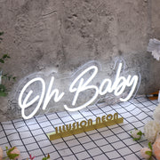 Oh Baby White Neon Sign