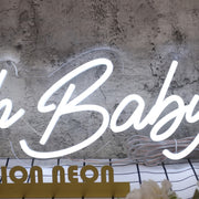 Oh Baby White Neon Sign