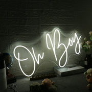 Oh Boy White Neon Sign