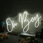 Oh Boy White Neon Sign