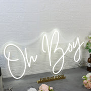 Oh Boy White Neon Sign