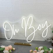 Oh Boy White Neon Sign