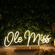 Ole Miss Yellow Neon Sign